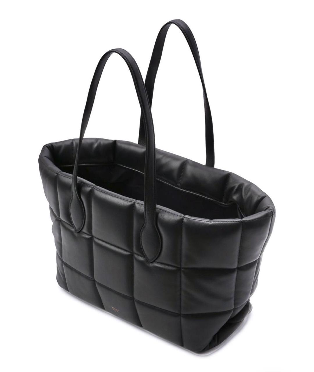 KHAITE Черная кожаная сумка тоут, фото 4