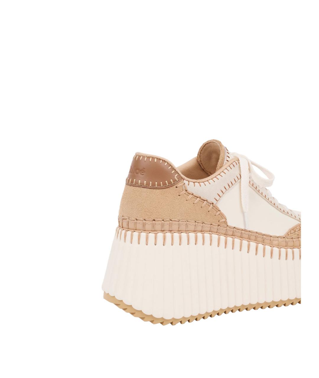 CHLOE Бежевые текстильные кроссовки, фото 3