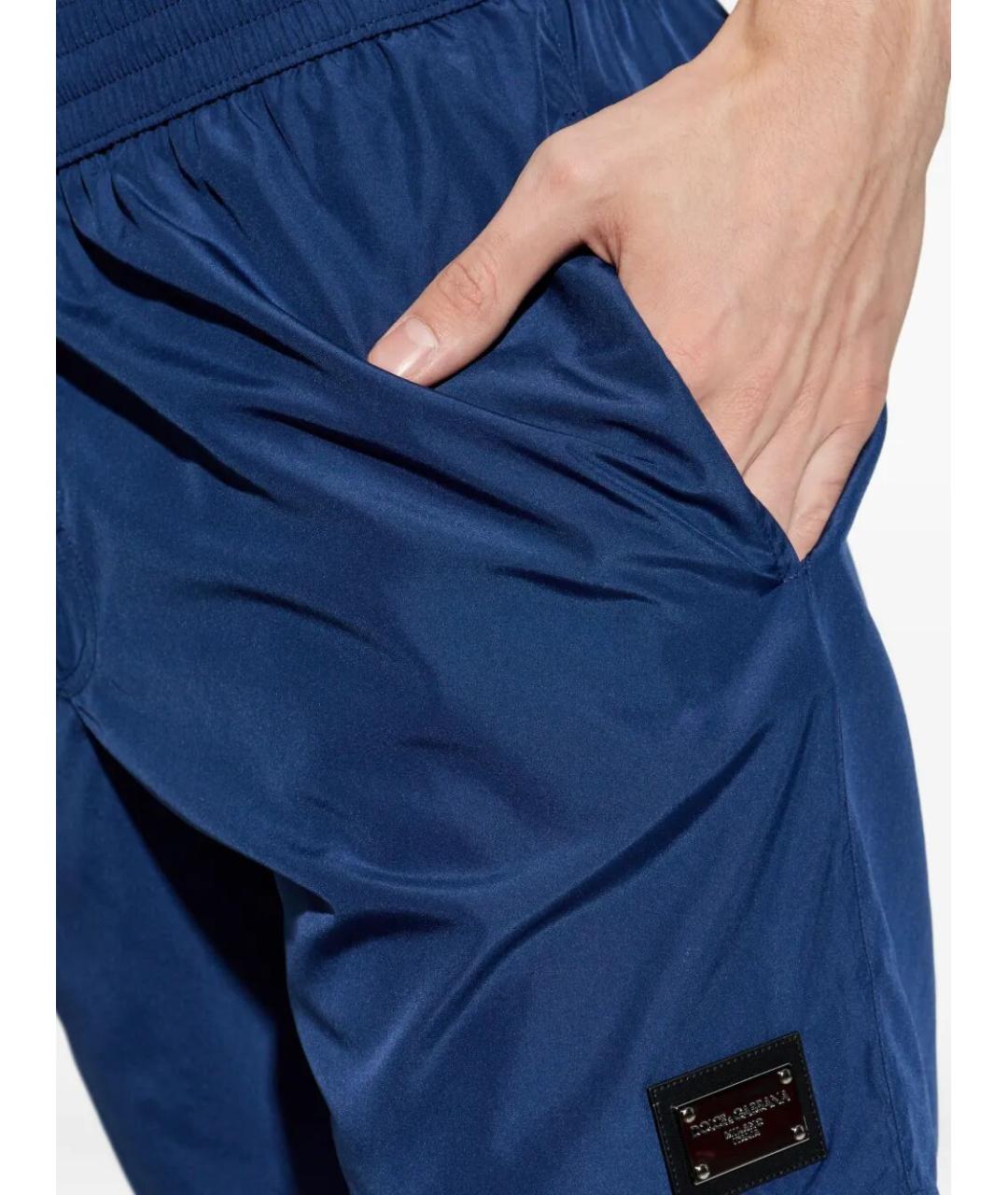 DOLCE&GABBANA Синие полиэстеровые шорты, фото 4