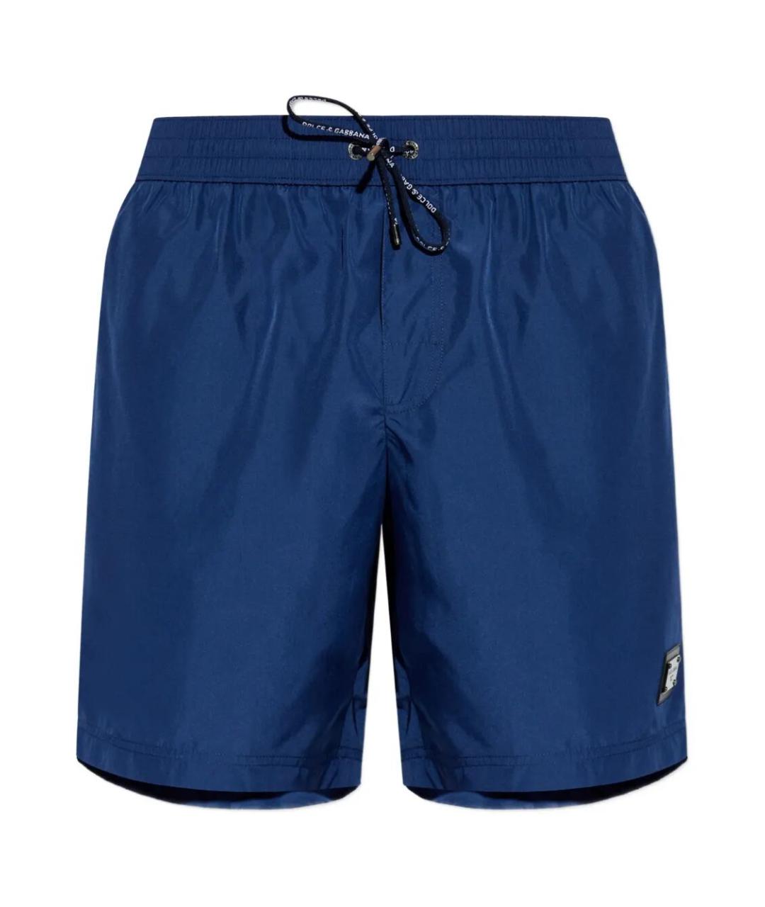 DOLCE&GABBANA Синие полиэстеровые шорты, фото 1
