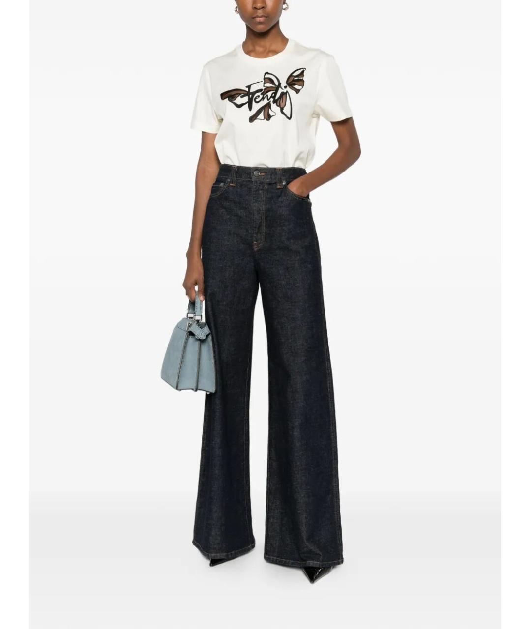 FENDI Белая хлопковая футболка, фото 3