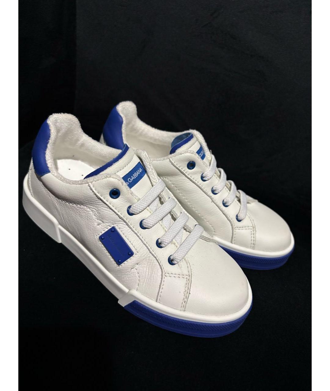 DOLCE&GABBANA Белые кожаные кеды, фото 7