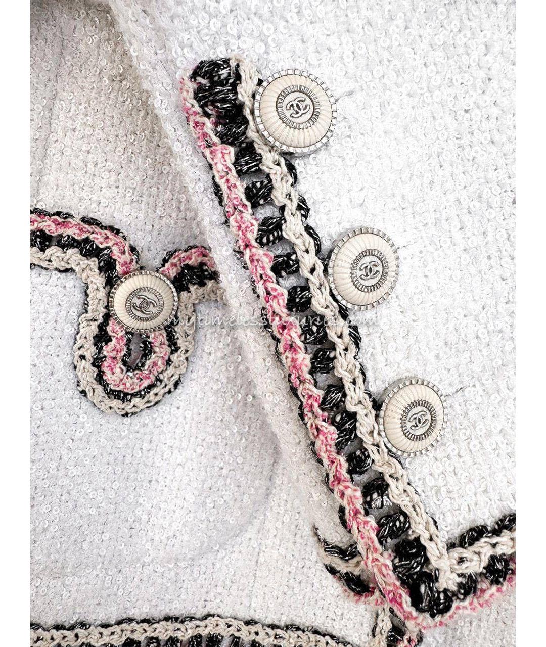 CHANEL Белый твидовый жакет/пиджак, фото 4