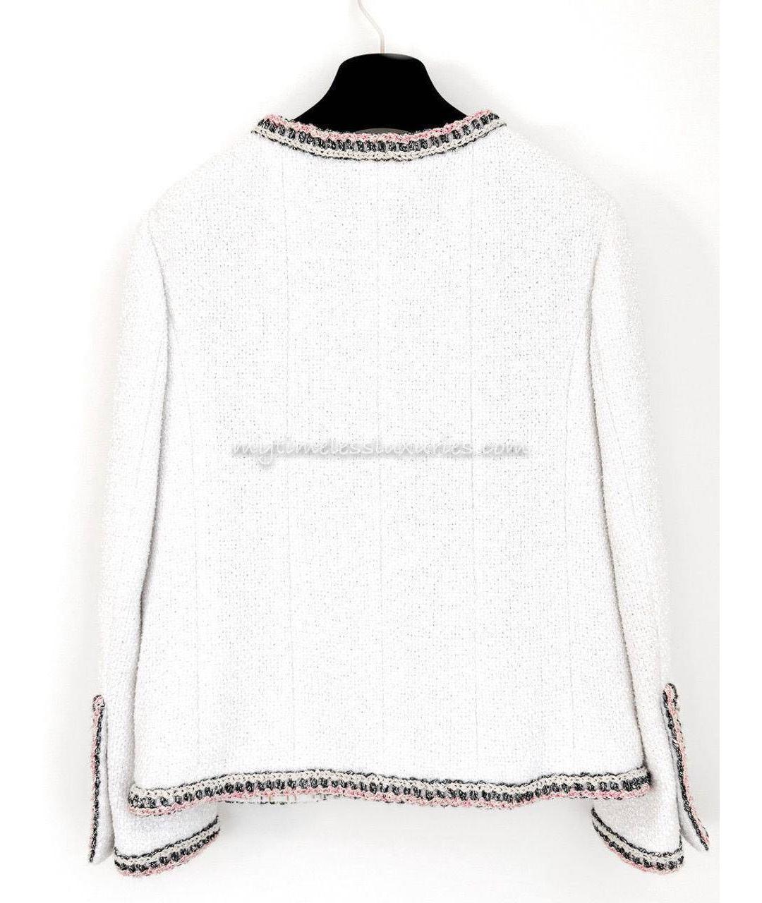 CHANEL Белый твидовый жакет/пиджак, фото 2