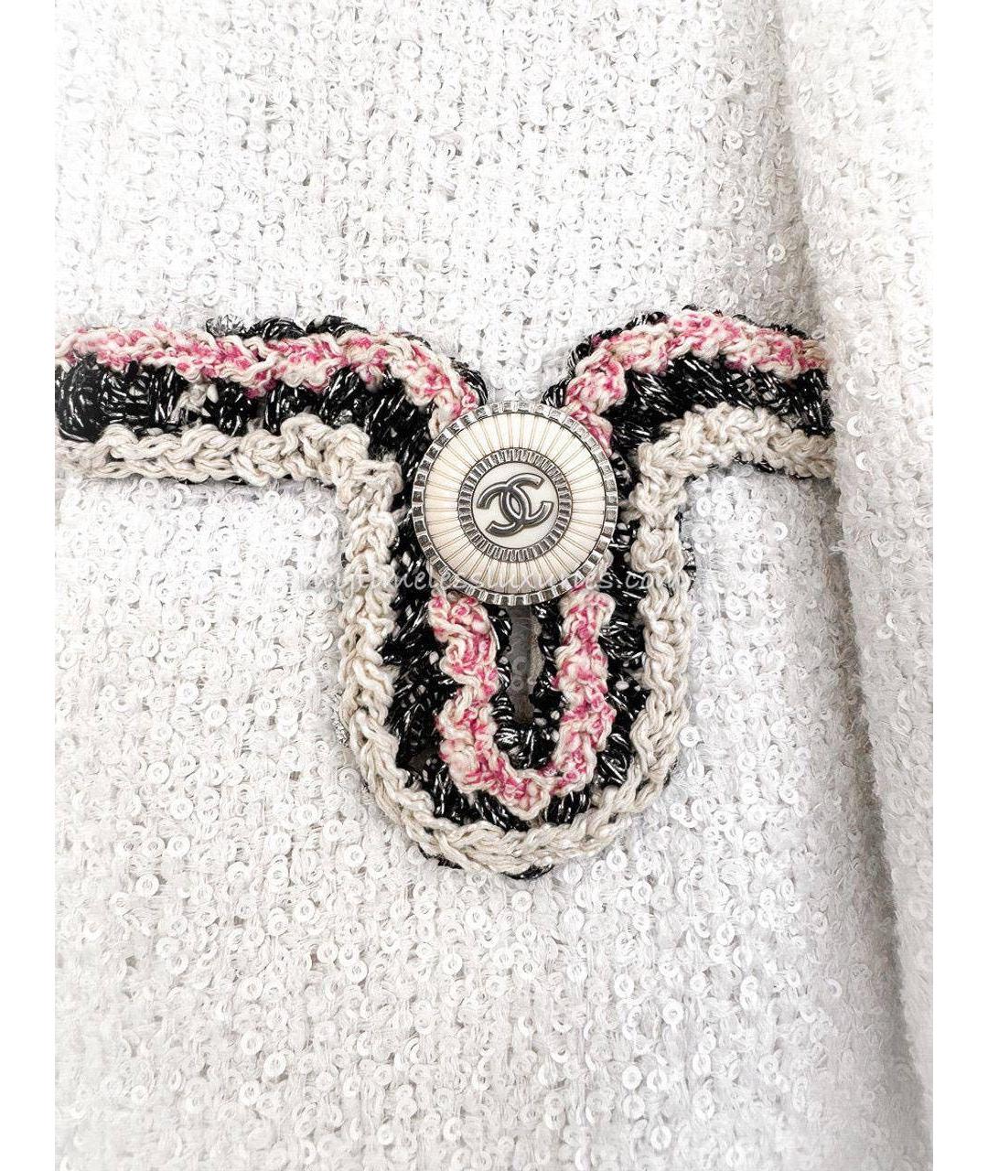 CHANEL Белый твидовый жакет/пиджак, фото 5