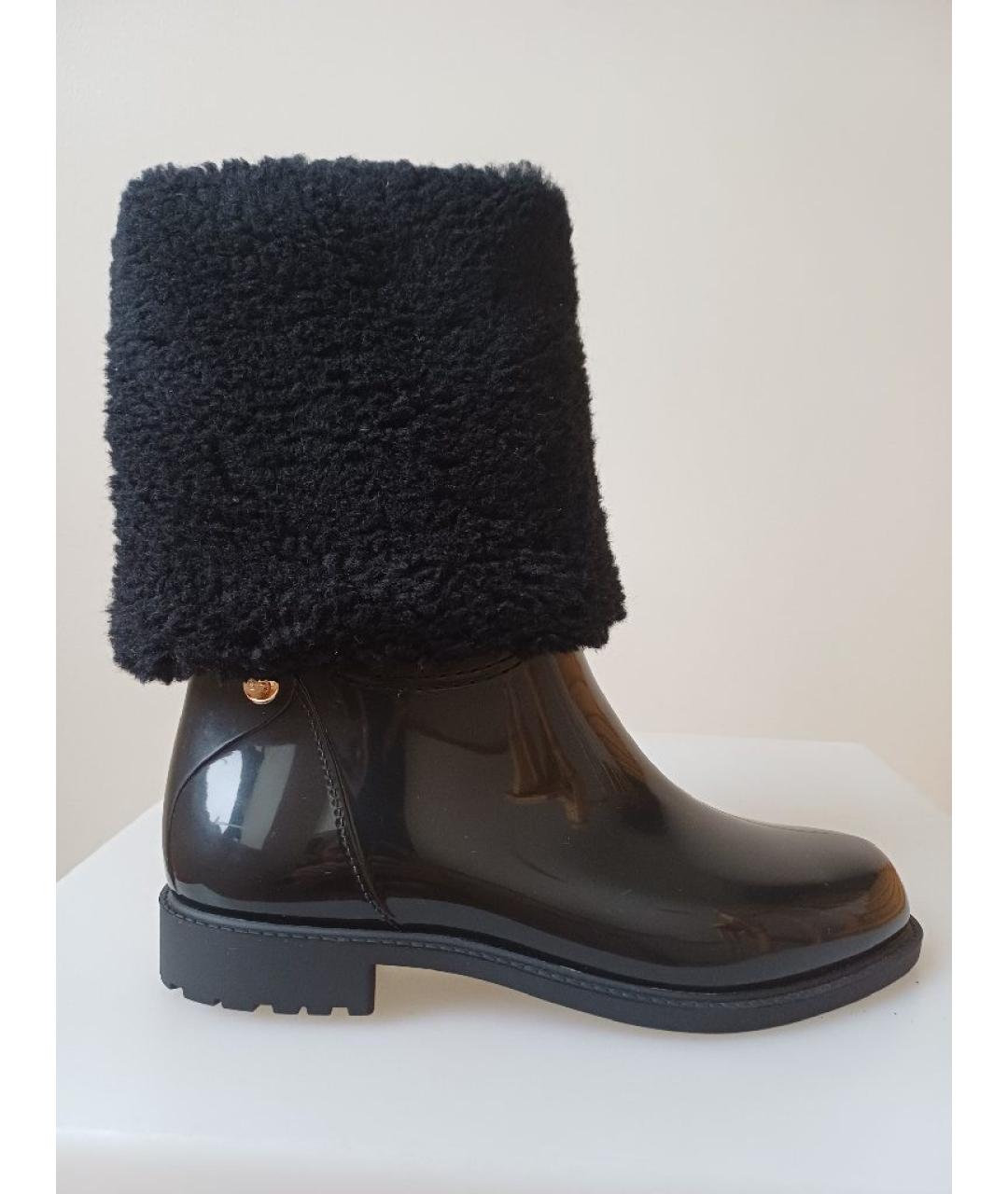 SERGIO ROSSI Черные резиновые сапоги, фото 9