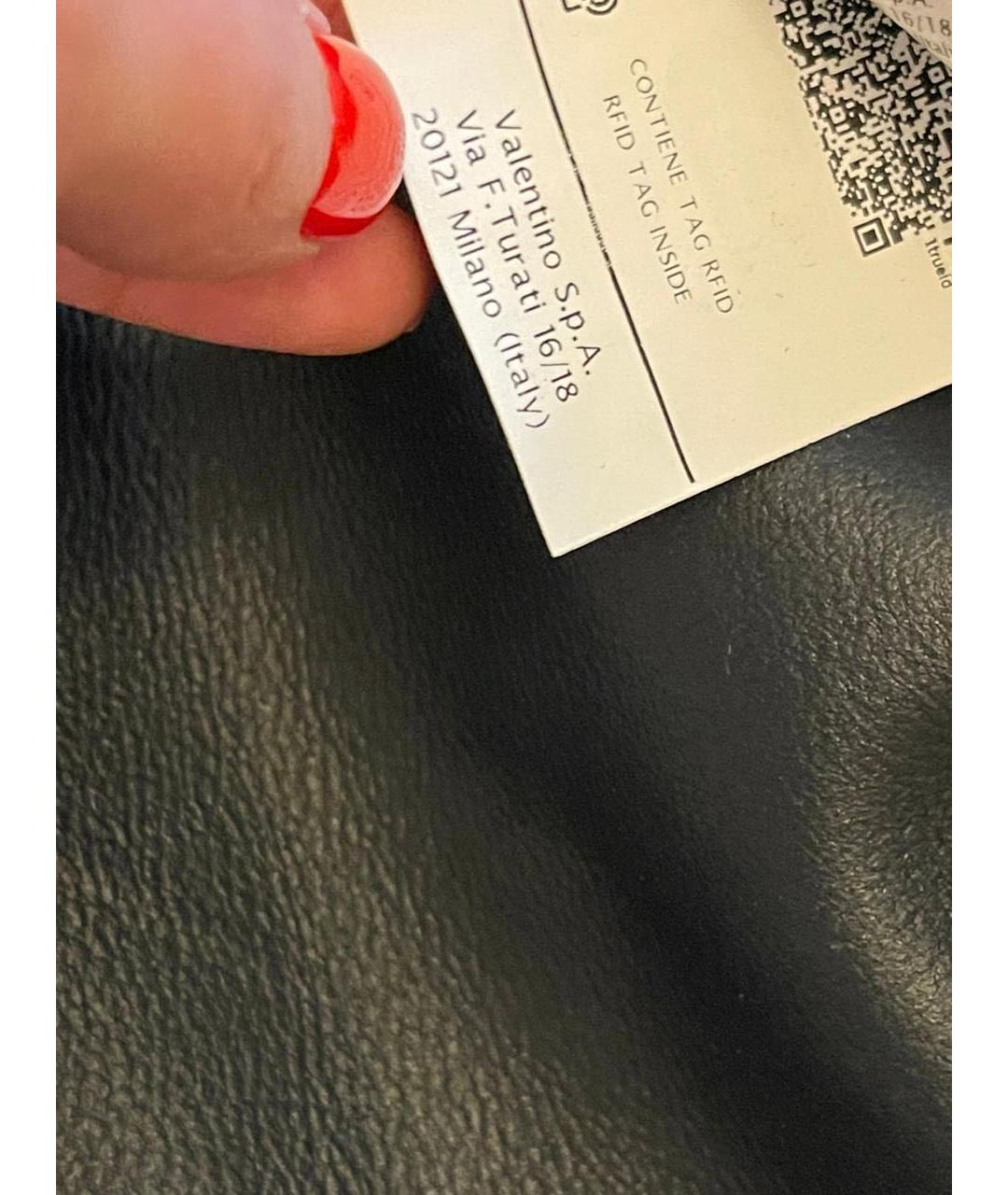 VALENTINO Темно-синяя кожаная куртка, фото 5