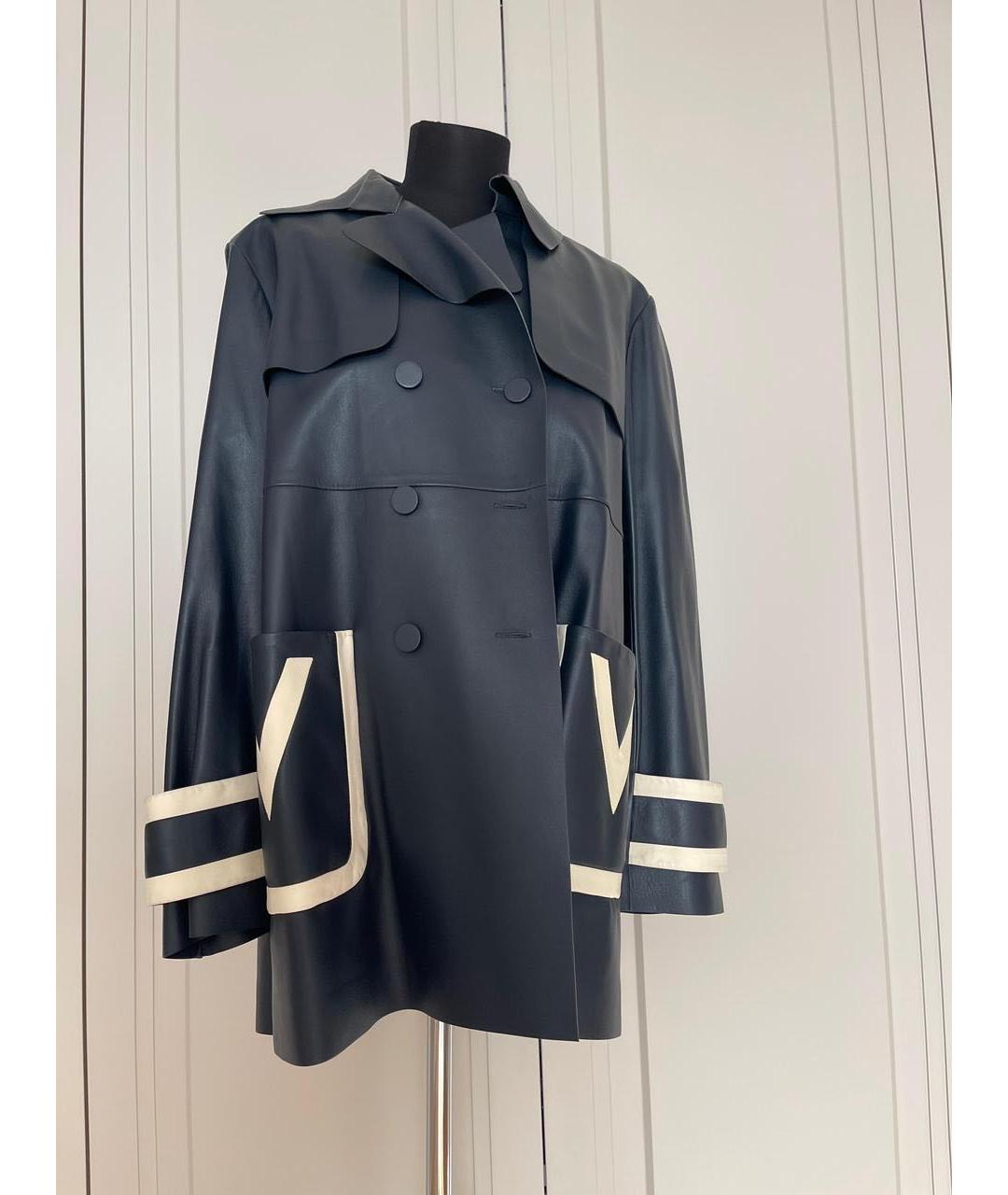 VALENTINO Темно-синяя кожаная куртка, фото 9