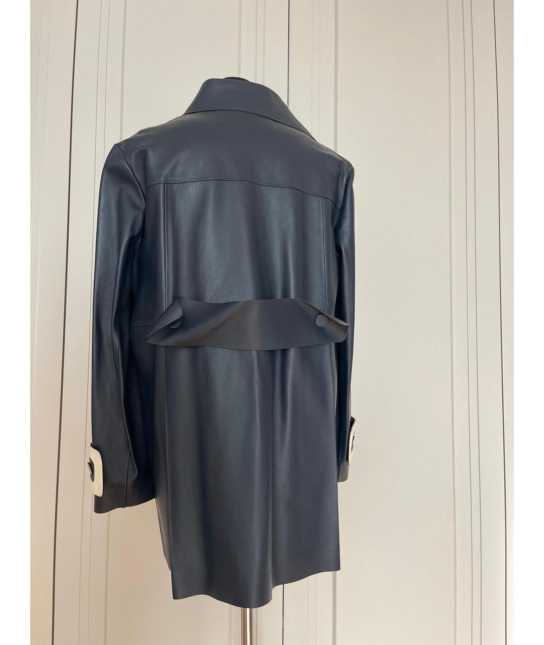 VALENTINO Темно-синяя кожаная куртка, фото 2