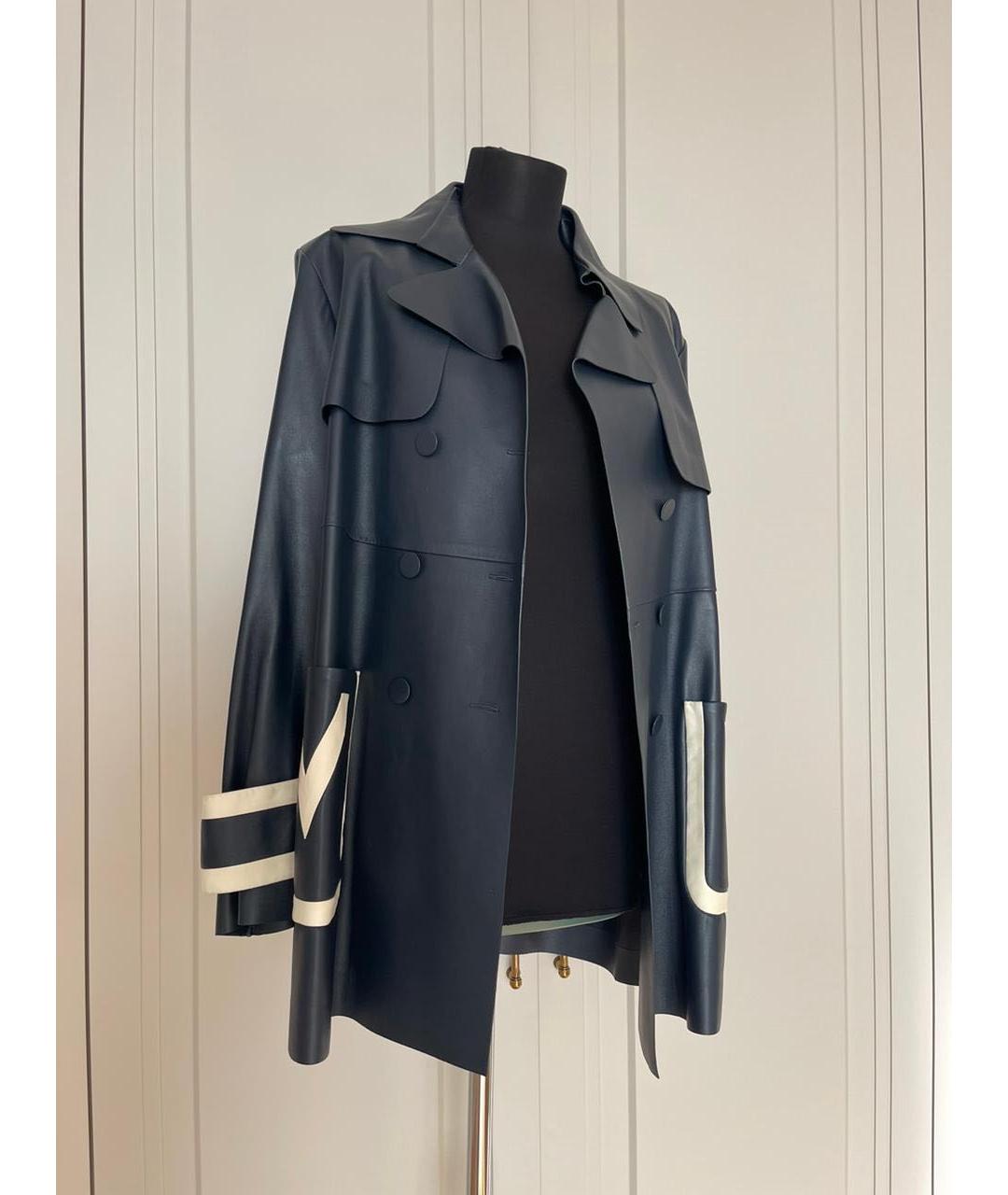 VALENTINO Темно-синяя кожаная куртка, фото 4