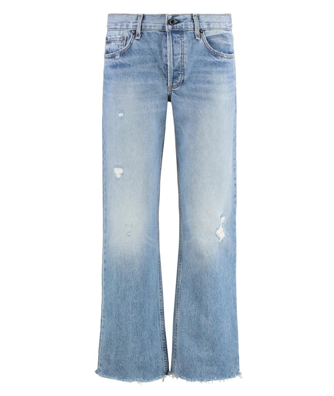 ASKK NY Голубые хлопковые прямые джинсы, фото 1