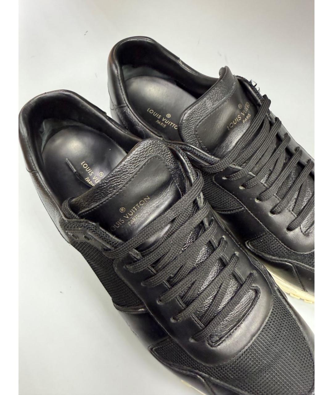 LOUIS VUITTON Черные кожаные низкие кроссовки / кеды, фото 4