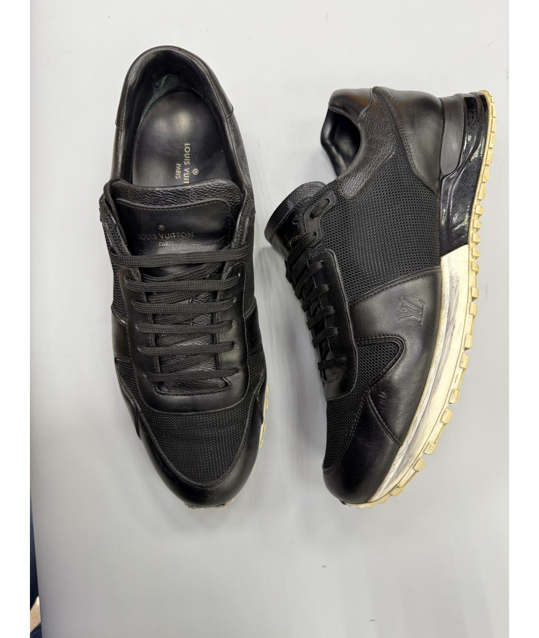 LOUIS VUITTON Черные кожаные низкие кроссовки / кеды, фото 7
