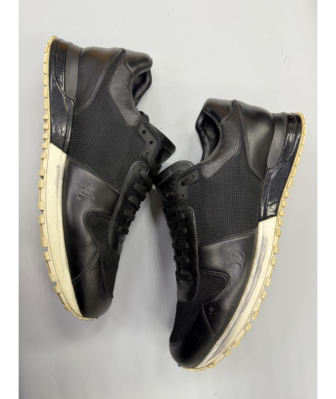 LOUIS VUITTON Черные кожаные низкие кроссовки / кеды, фото 6