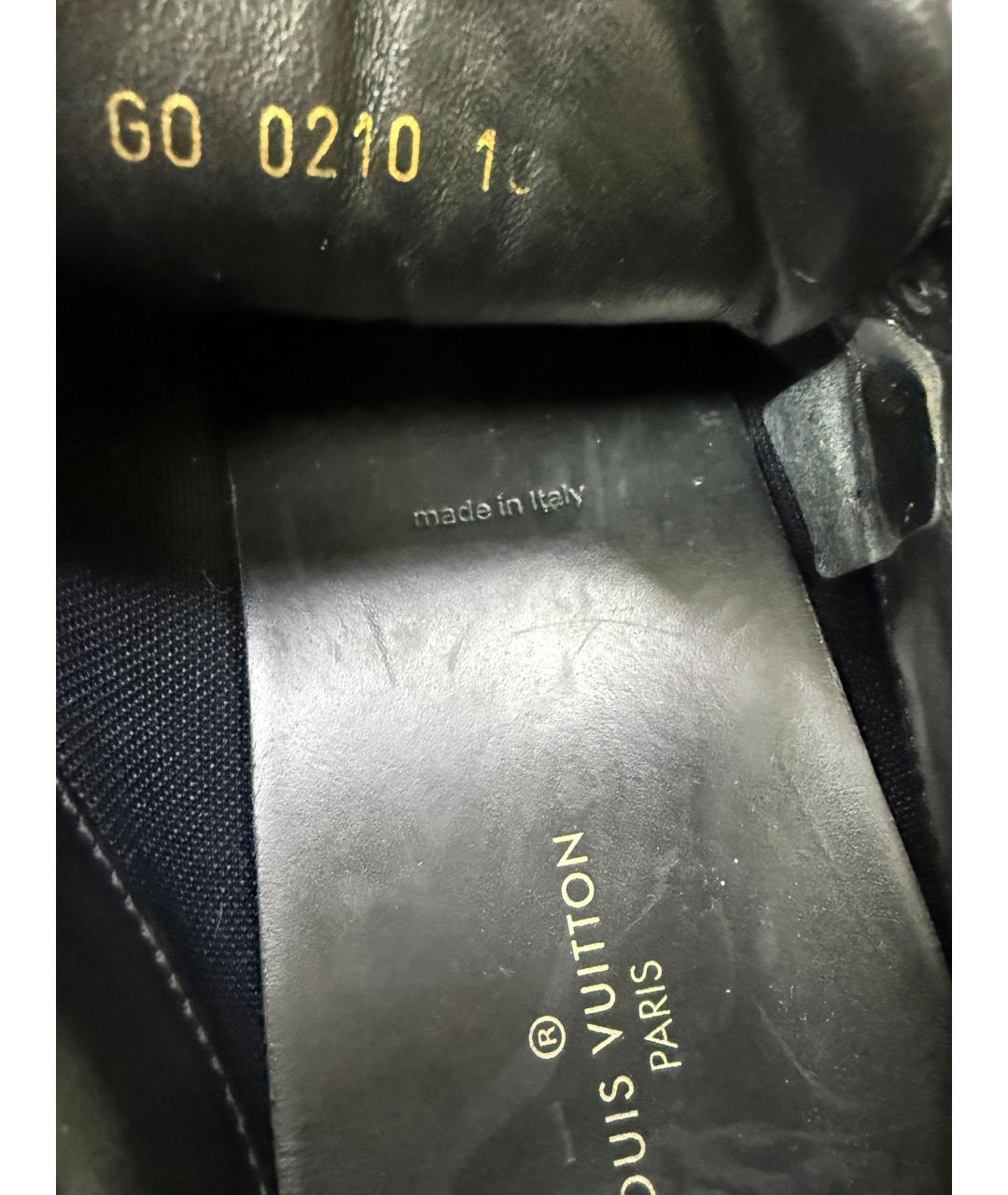 LOUIS VUITTON Черные кожаные низкие кроссовки / кеды, фото 9