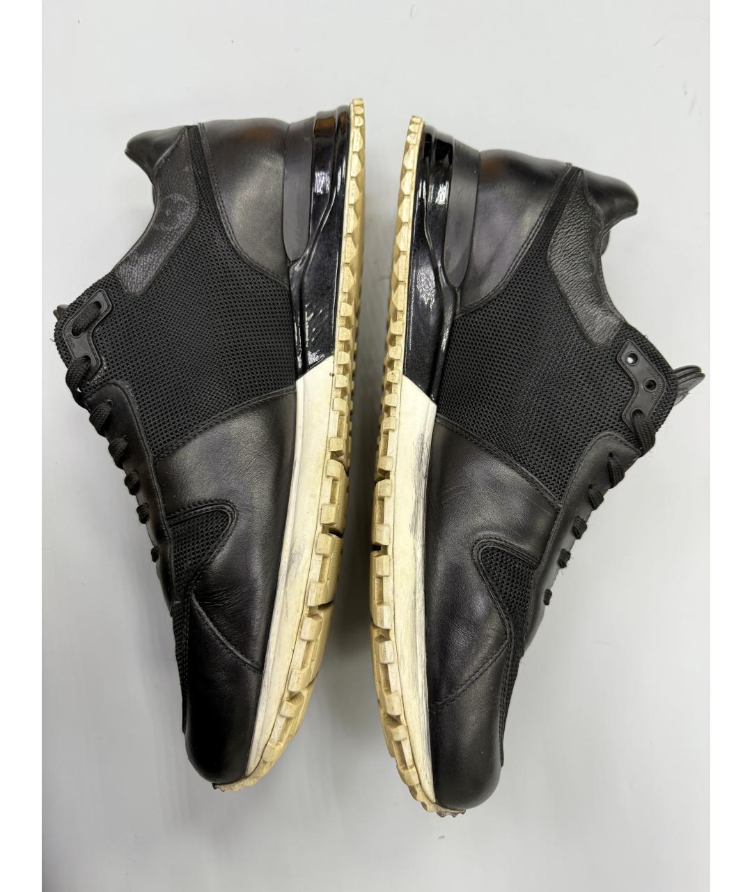 LOUIS VUITTON Черные кожаные низкие кроссовки / кеды, фото 5