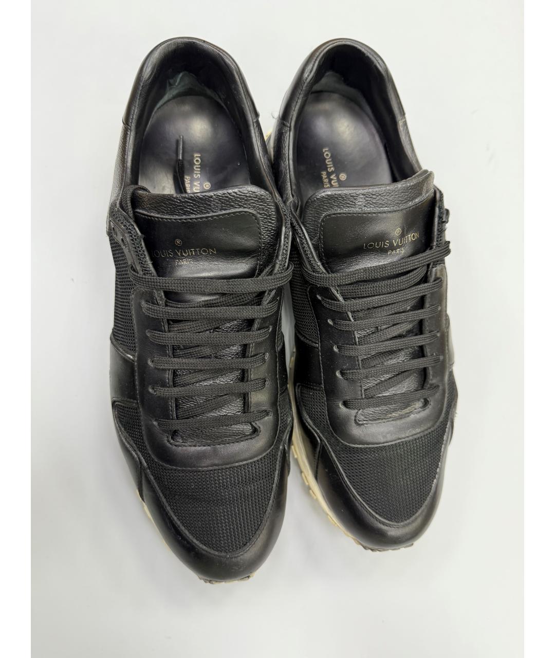 LOUIS VUITTON Черные кожаные низкие кроссовки / кеды, фото 3