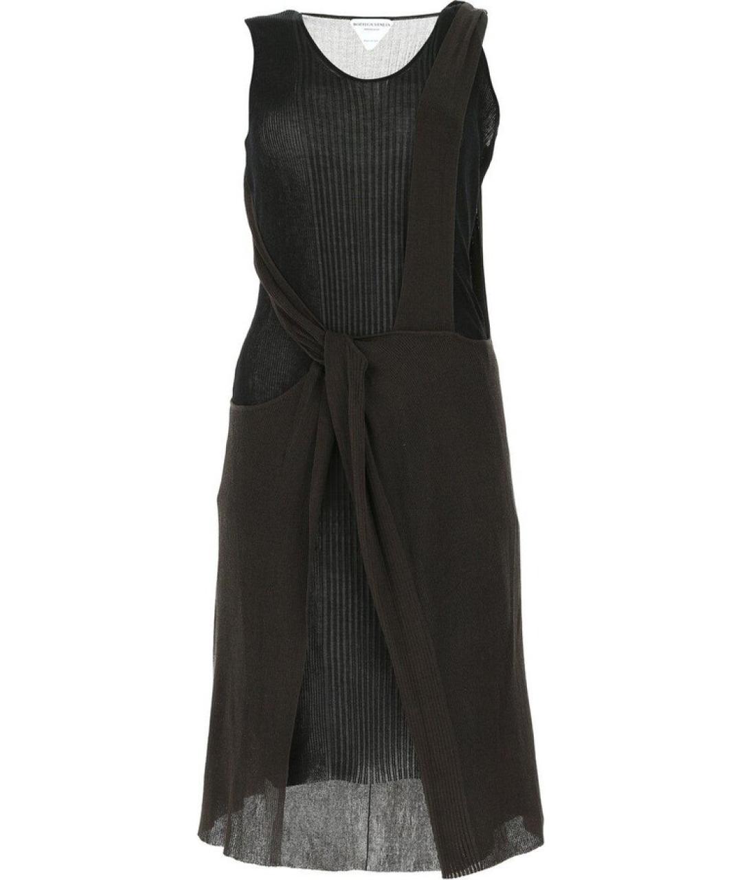 BOTTEGA VENETA Коричневое хлопковое повседневное платье, фото 1