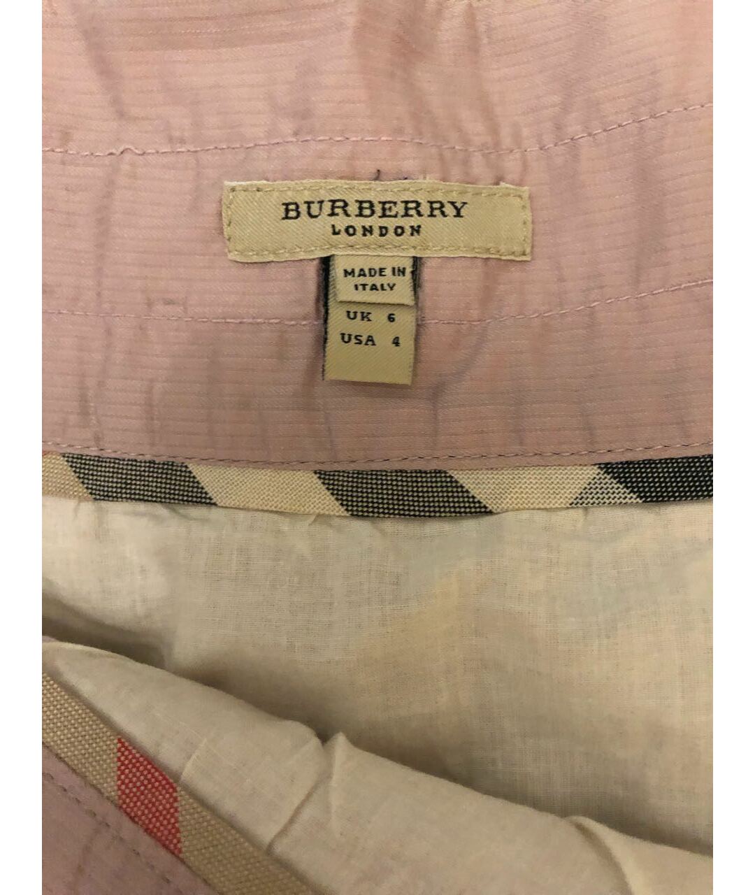 BURBERRY Розовая хлопковая юбка миди, фото 3