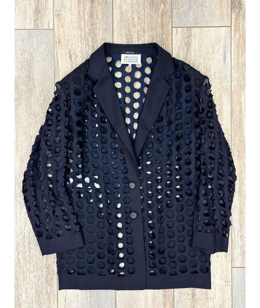 MAISON MARGIELA Темно-синий шерстяной тренч/плащ, фото 9