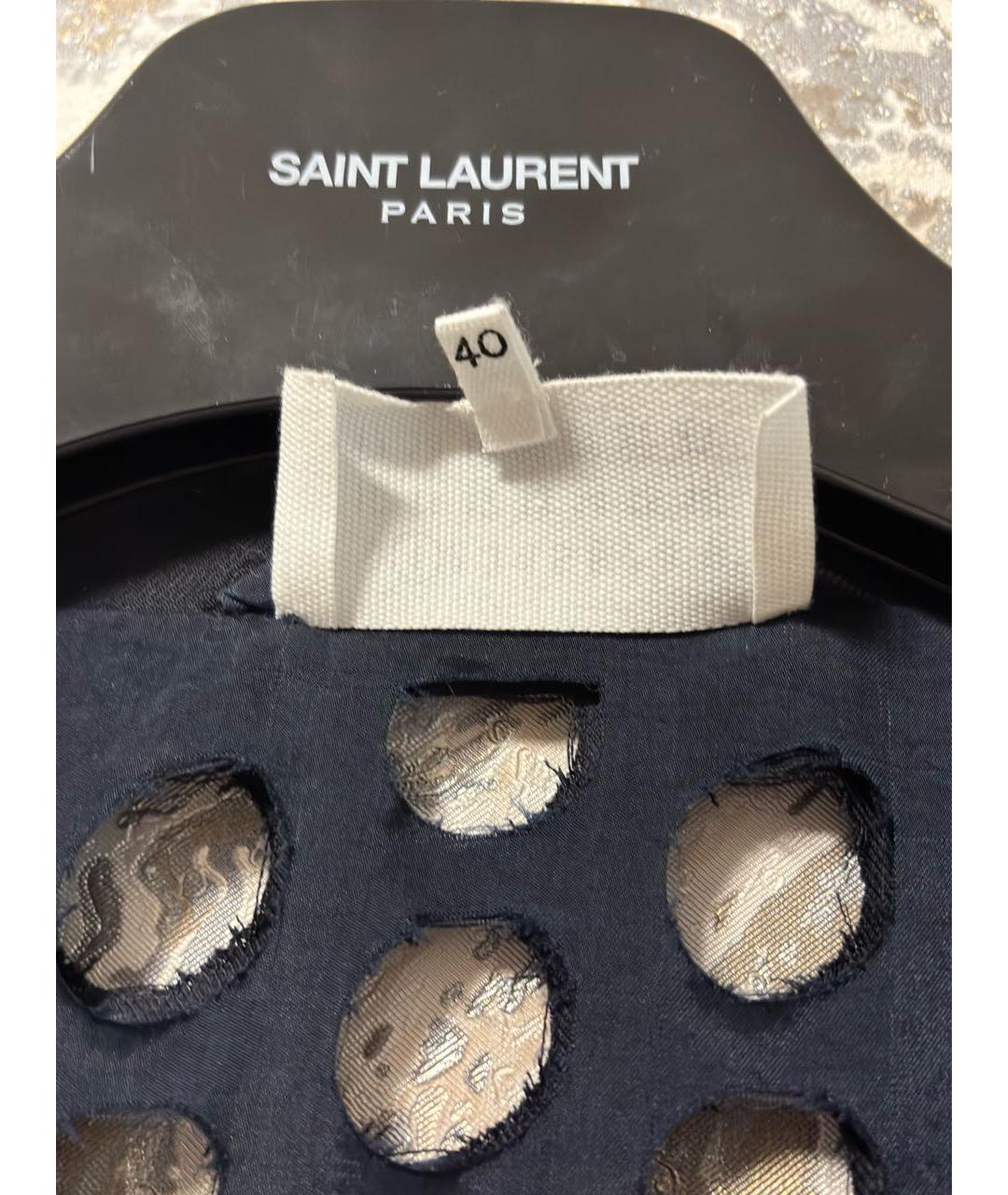 MAISON MARGIELA Темно-синий шерстяной тренч/плащ, фото 8