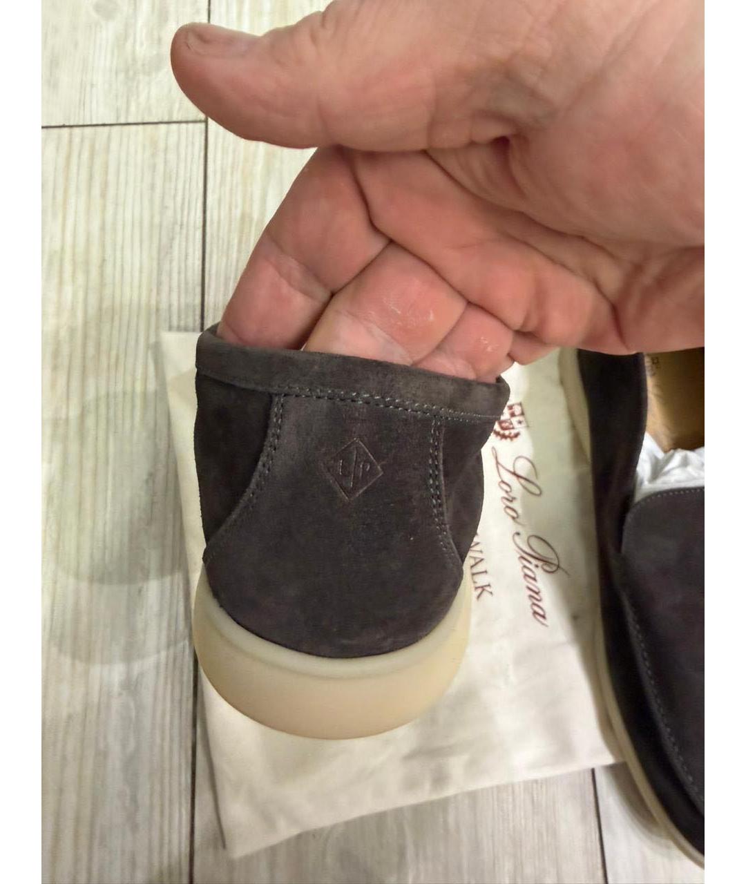 LORO PIANA Коричневые замшевые лоферы, фото 5