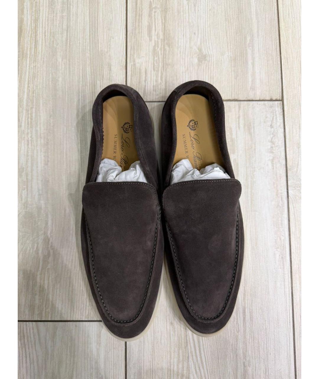 LORO PIANA Коричневые замшевые лоферы, фото 2