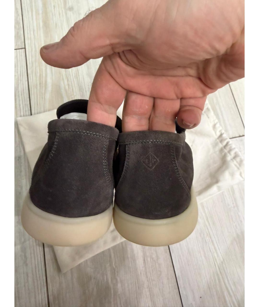 LORO PIANA Коричневые замшевые лоферы, фото 6