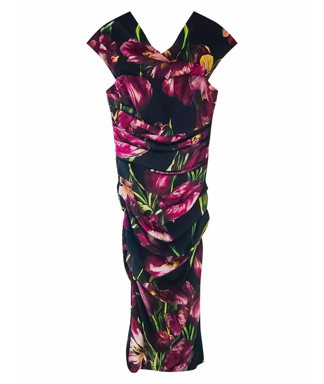 DOLCE&GABBANA Мульти шелковое коктейльное платье, фото 1