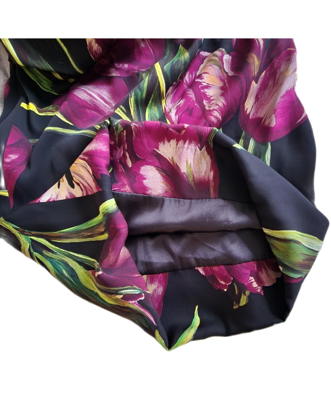 DOLCE&GABBANA Мульти шелковое коктейльное платье, фото 5