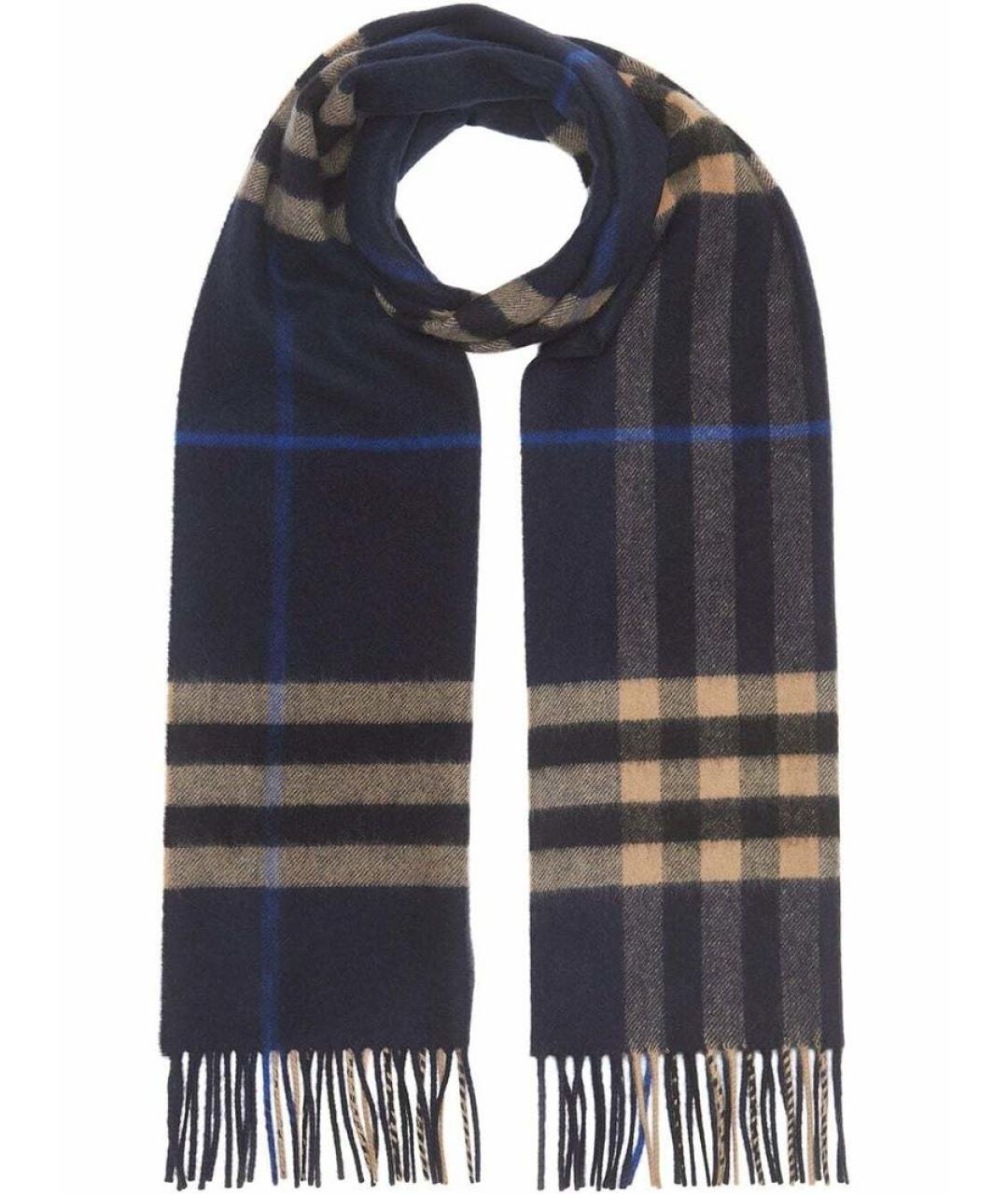 BURBERRY Темно-синий кашемировый шарф, фото 6