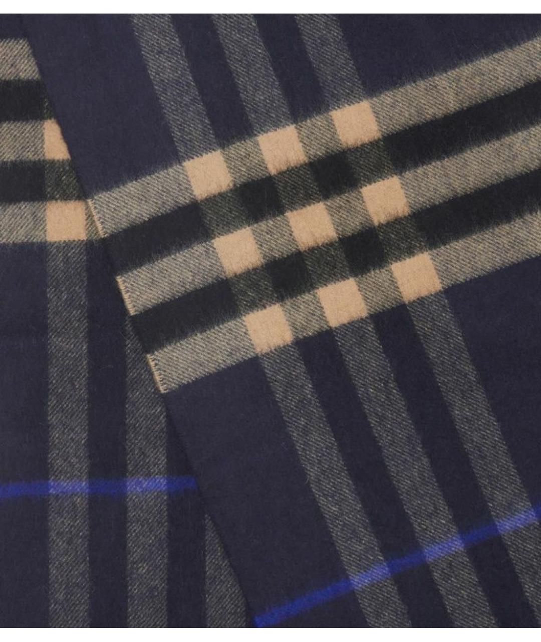 BURBERRY Темно-синий кашемировый шарф, фото 2