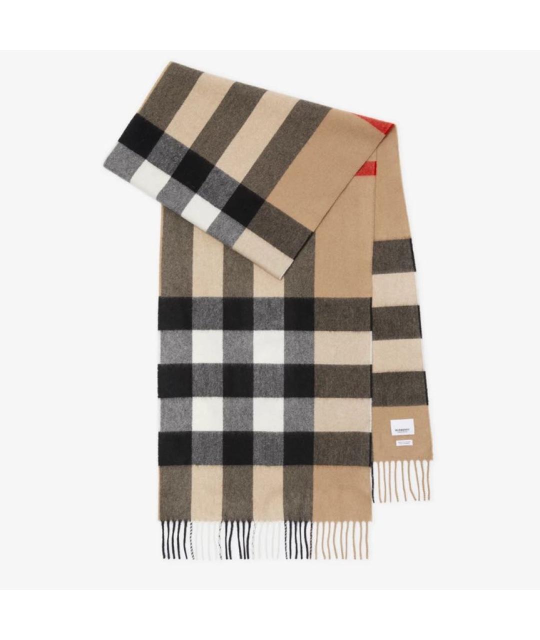 BURBERRY Бежевый кашемировый шарф, фото 6