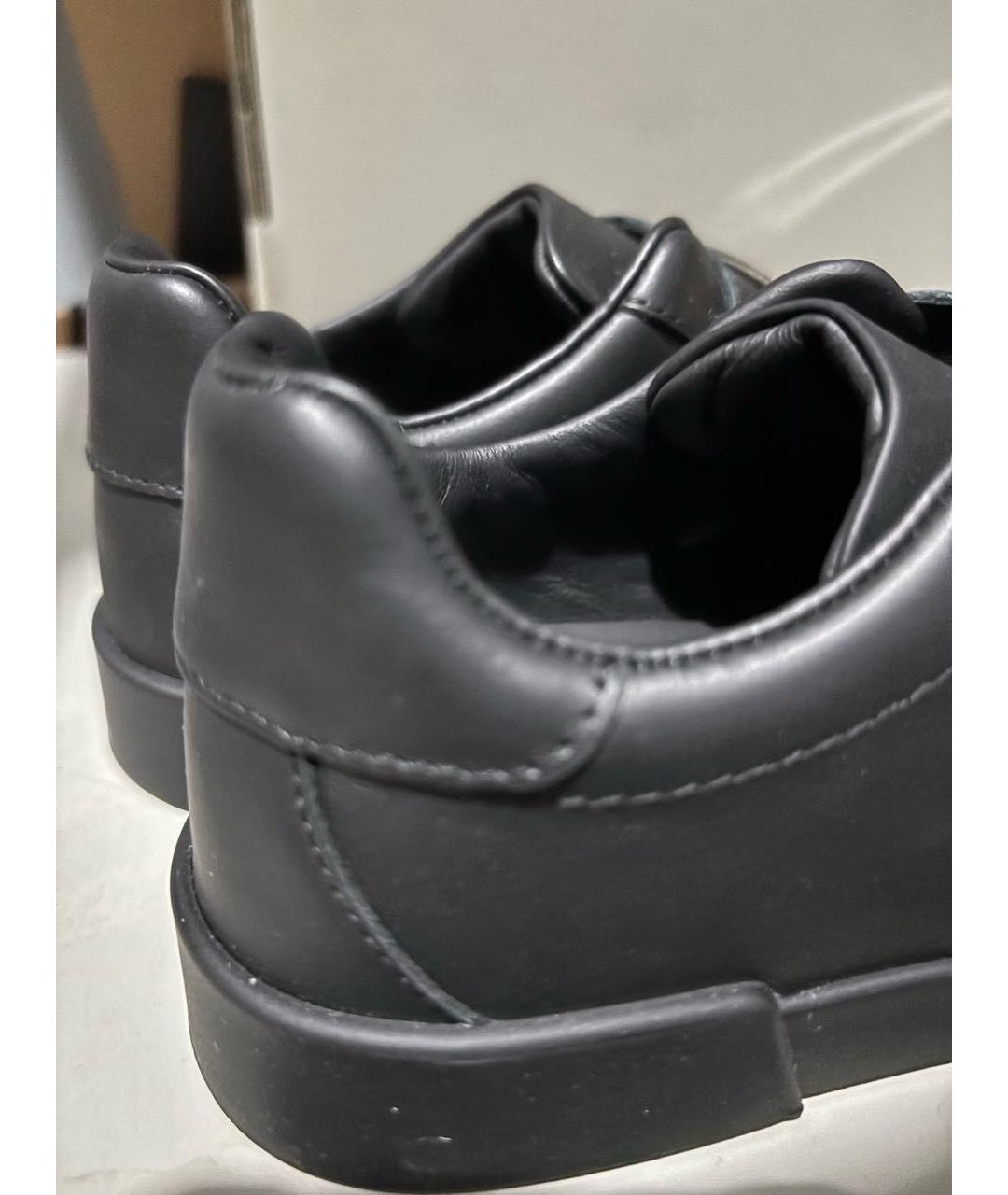 DOLCE&GABBANA Черные кожаные кеды, фото 6