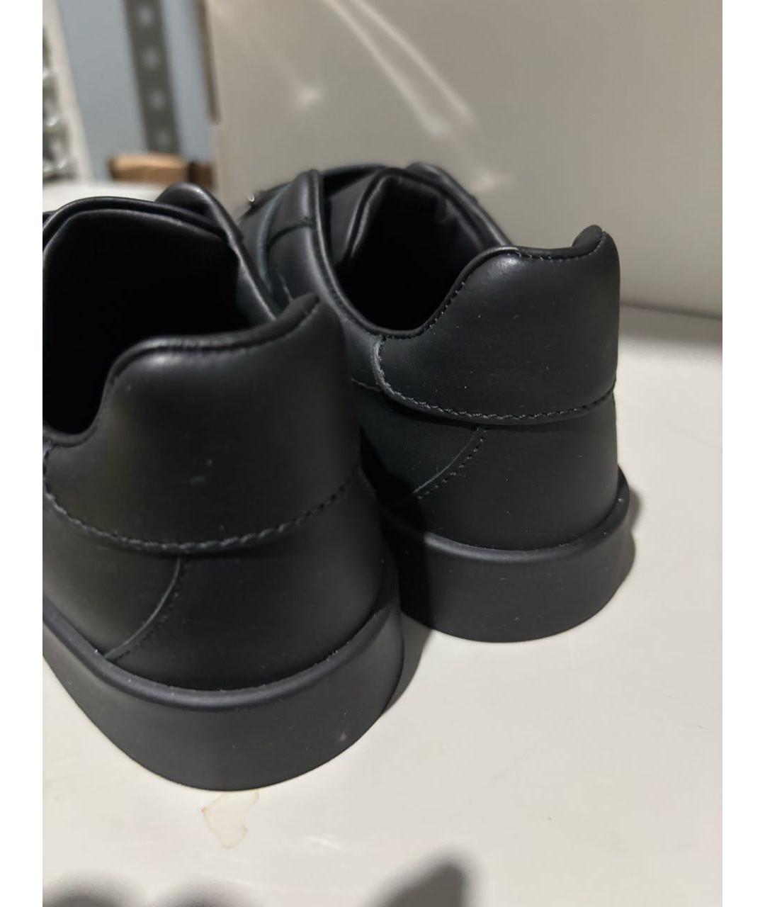 DOLCE&GABBANA Черные кожаные кеды, фото 4
