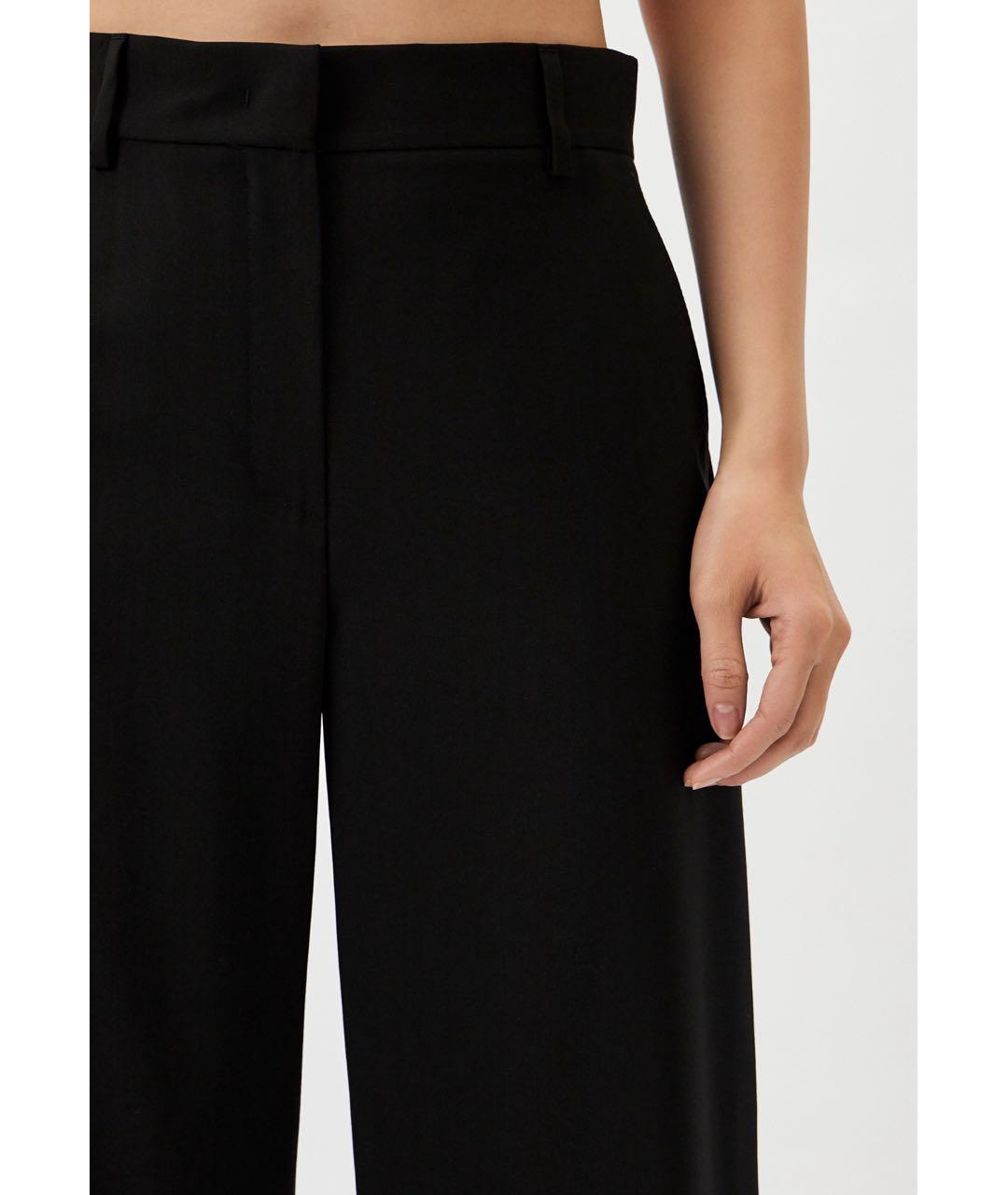 WEEKEND MAX MARA Черные шерстяные брюки широкие, фото 7