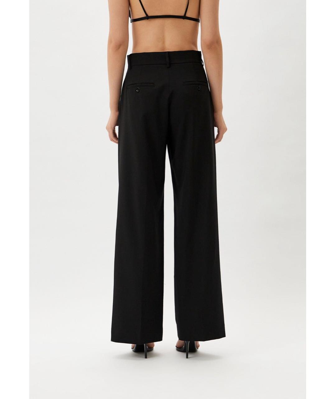 WEEKEND MAX MARA Черные шерстяные брюки широкие, фото 6