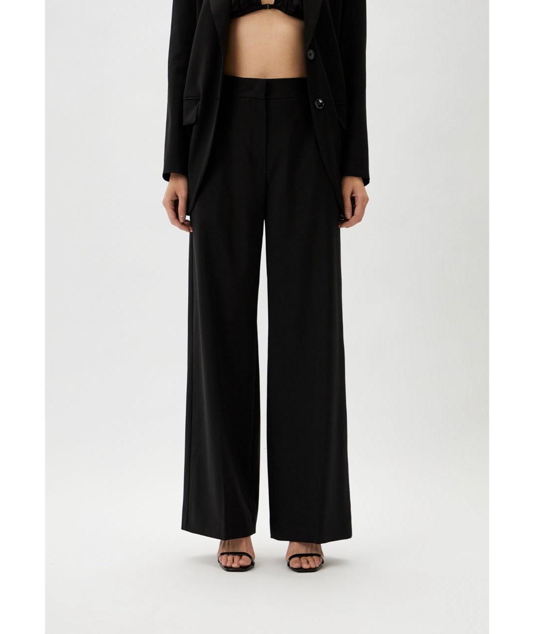 WEEKEND MAX MARA Черные шерстяные брюки широкие, фото 5