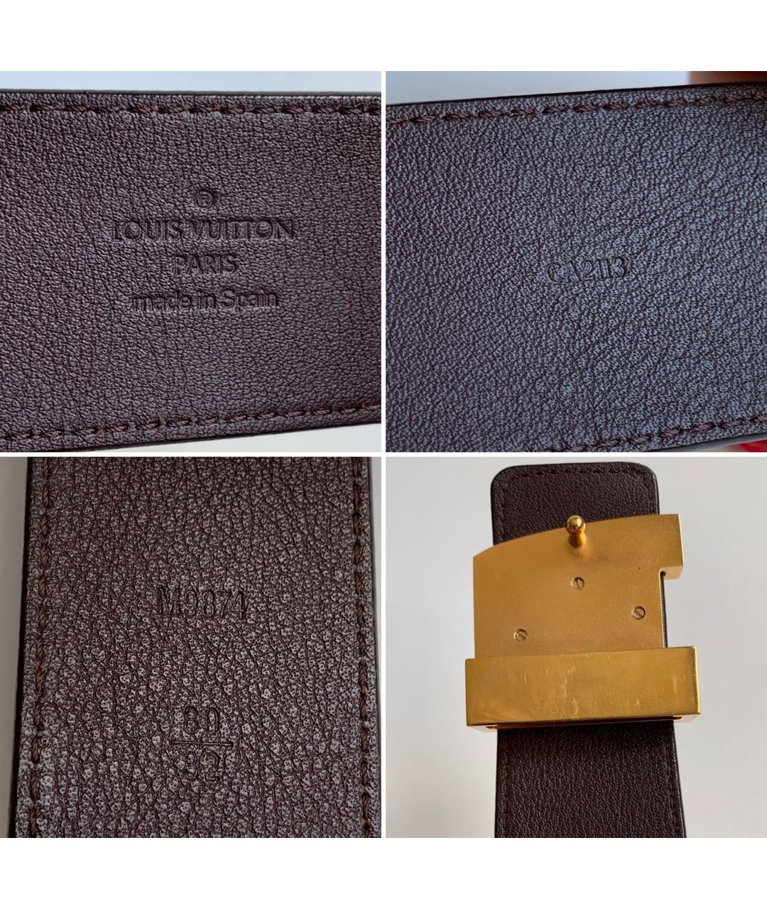 LOUIS VUITTON PRE-OWNED Бордовый ремень из лакированной кожи, фото 5