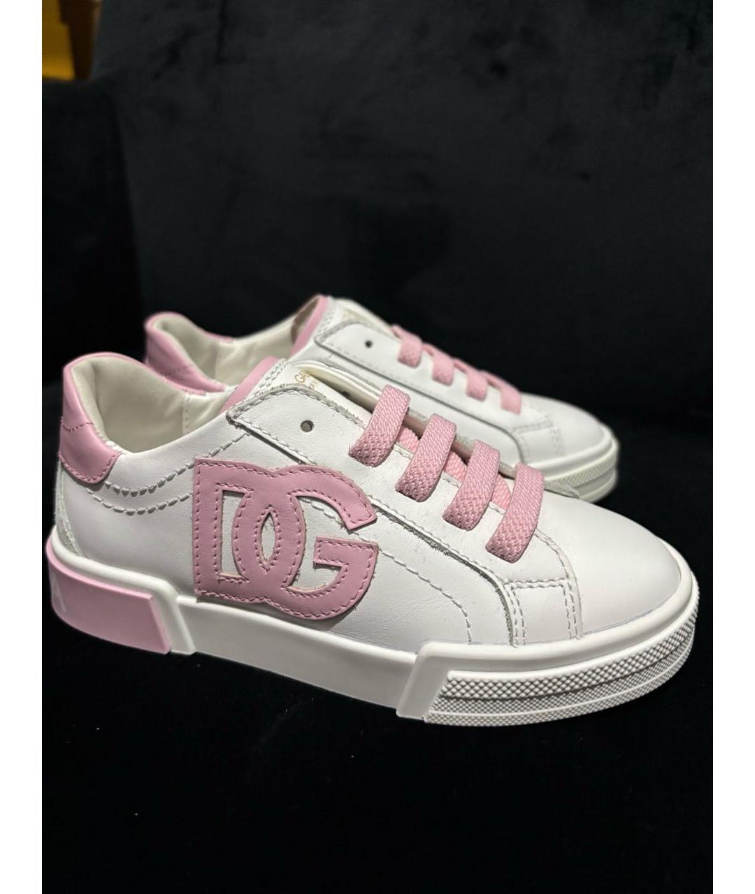 DOLCE&GABBANA Белые кожаные кеды, фото 8