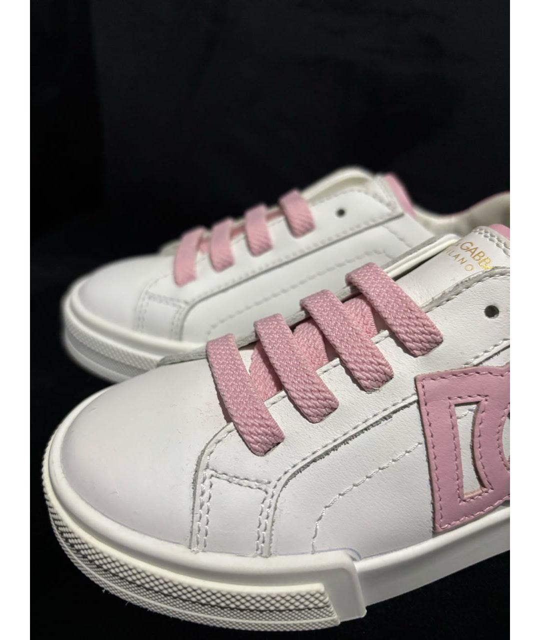 DOLCE&GABBANA Белые кожаные кеды, фото 6