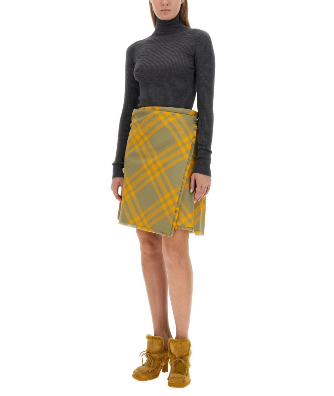 BURBERRY Мульти шелковая юбка миди, фото 2