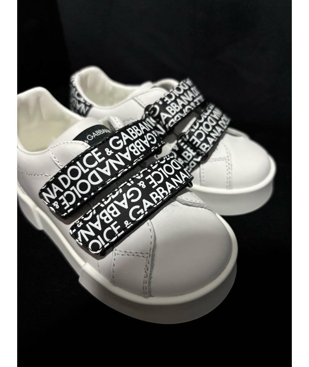 DOLCE&GABBANA Белые кожаные кеды, фото 5