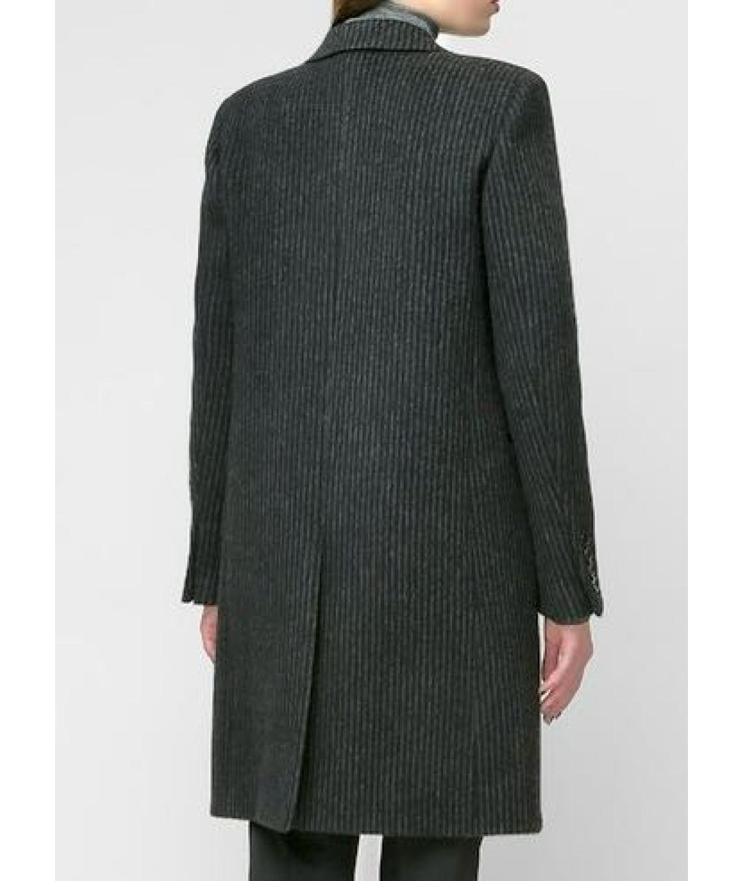 SAINT LAURENT Черное шерстяное пальто, фото 2