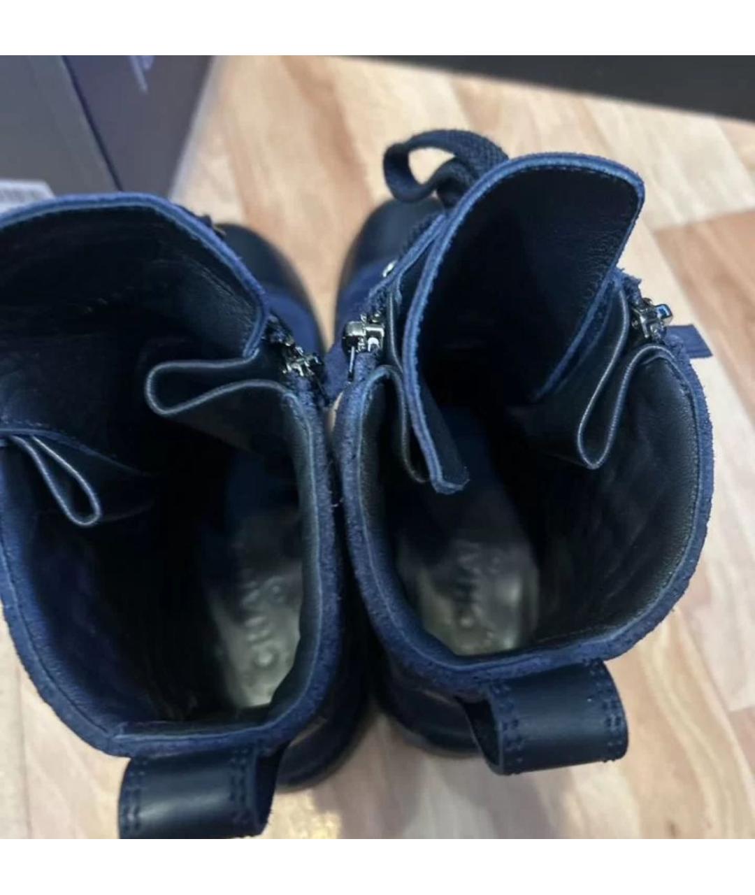 CHANEL Темно-синие замшевые ботинки, фото 5