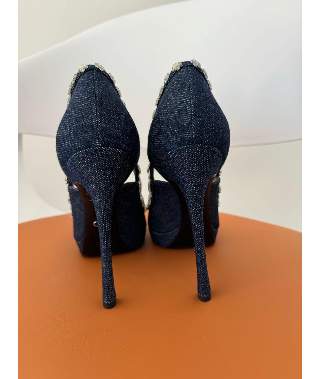 CHRISTIAN DIOR Синие текстильные туфли, фото 7