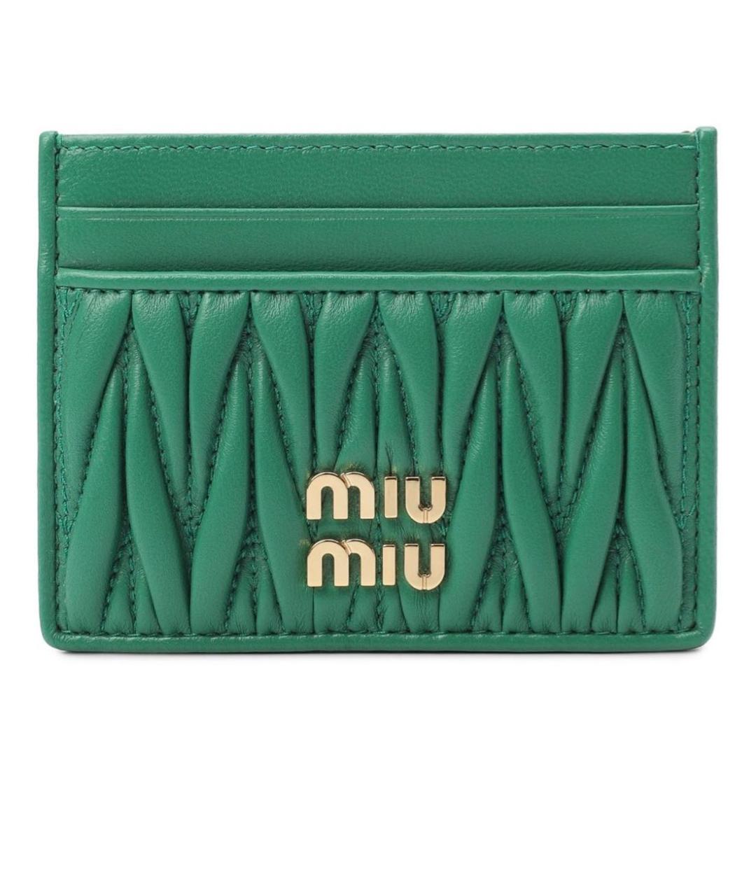 MIU MIU Зеленый кожаный кардхолдер, фото 1