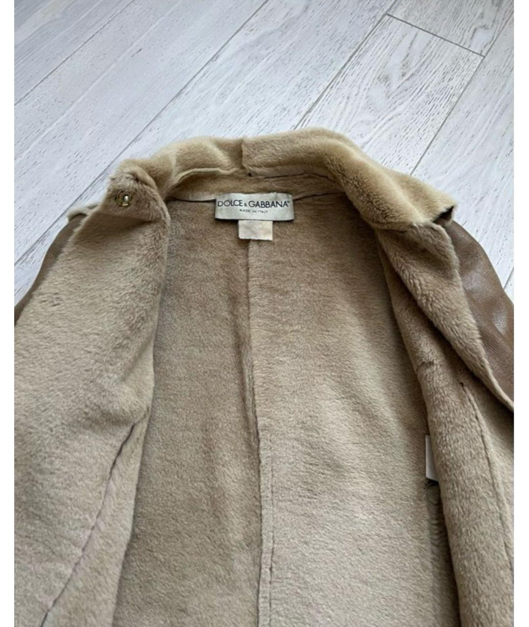 DOLCE&GABBANA Коричневая меховая дубленка, фото 4