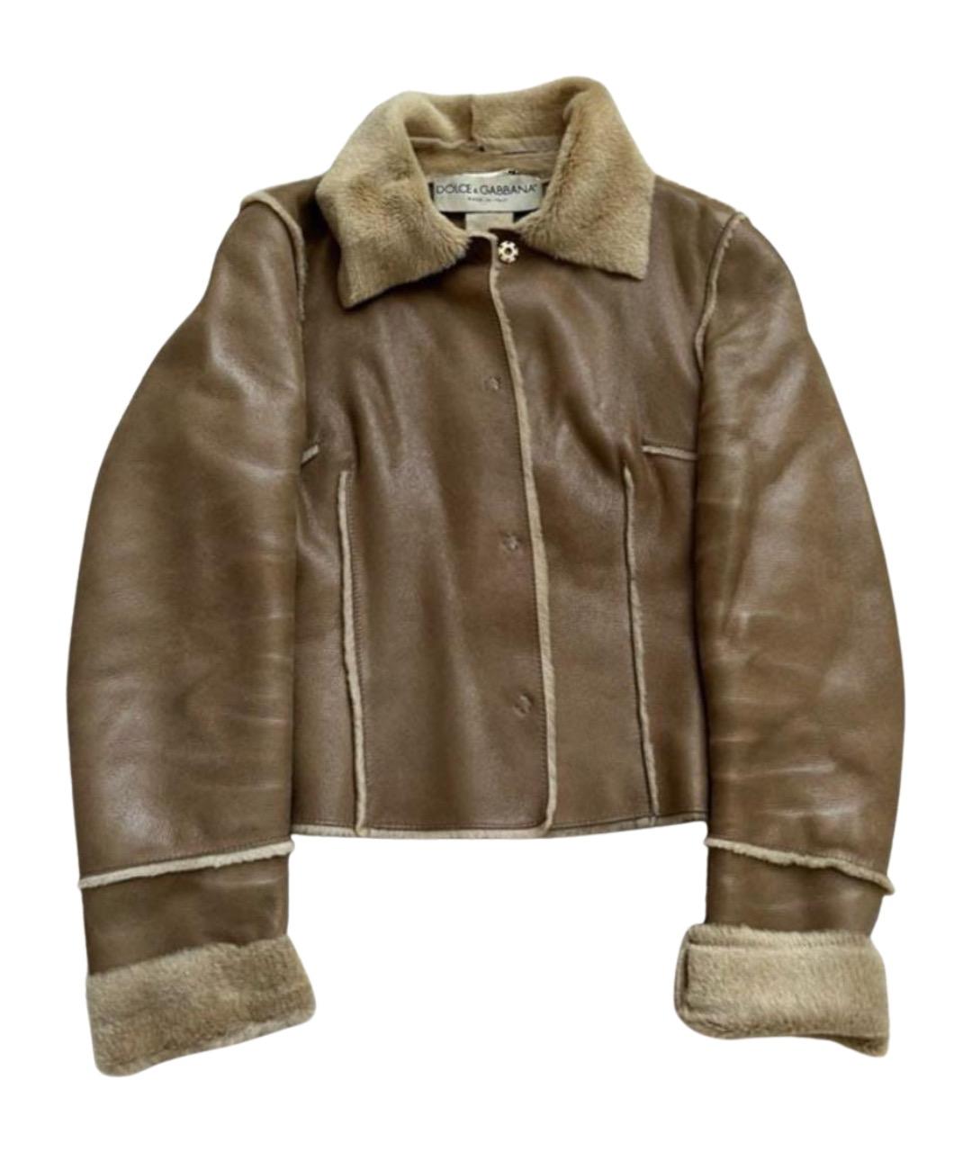 DOLCE&GABBANA Коричневая меховая дубленка, фото 1