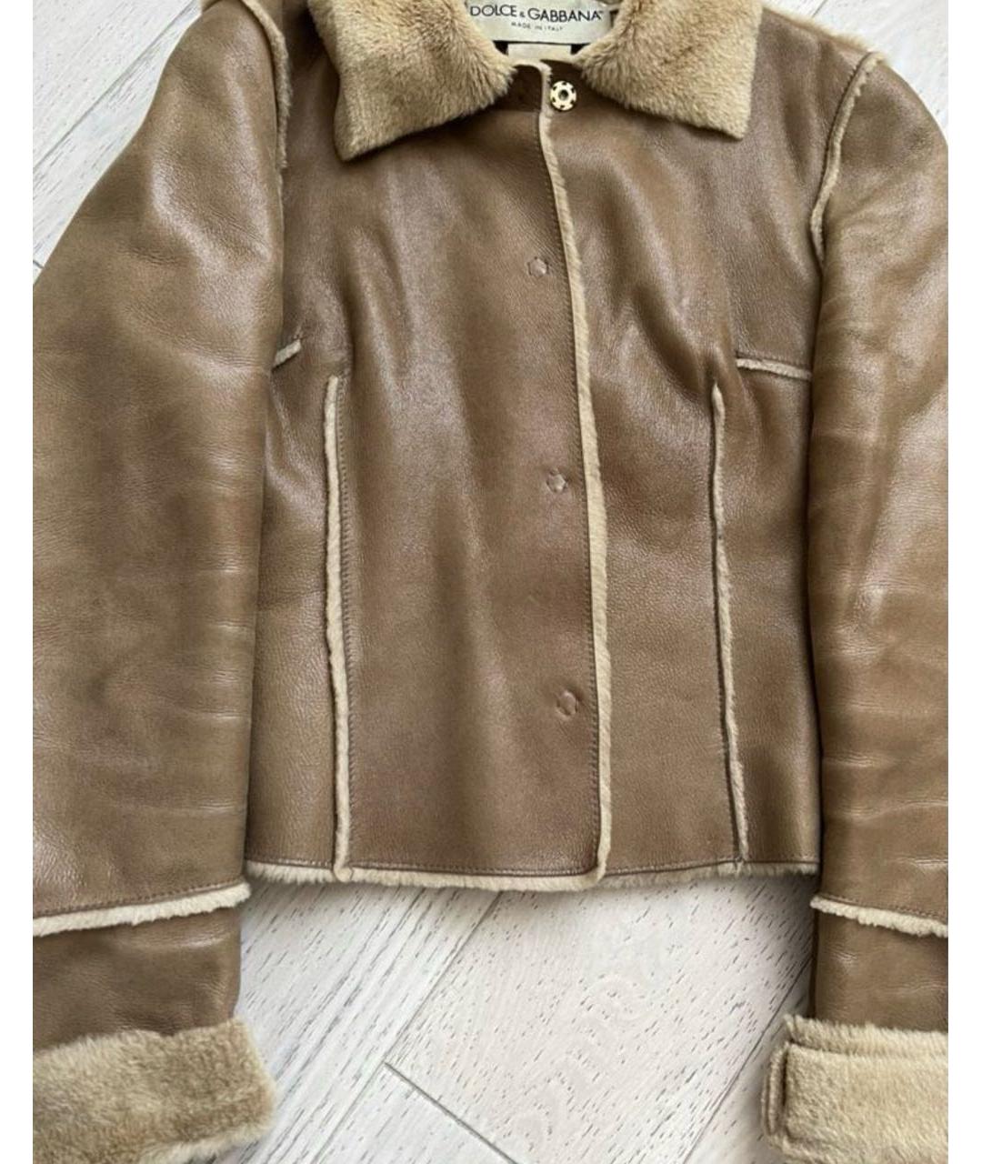 DOLCE&GABBANA Коричневая меховая дубленка, фото 2